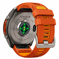 Умные часы Garmin Fenix 9 Pro 47mm AMOLED Sapphire Titanium with Autumn Orange/Spark Orange Silicone Band (010-04336-57)