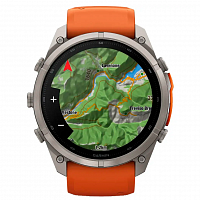 Умные часы Garmin Fenix 9 Pro 47mm AMOLED Sapphire Titanium with Autumn Orange/Spark Orange Silicone Band (010-04336-57)