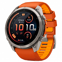 Умные часы Garmin Fenix 9 Pro 47mm AMOLED Sapphire Titanium with Autumn Orange/Spark Orange Silicone Band (010-04336-57)