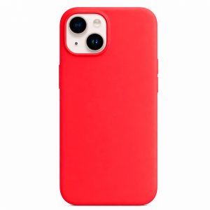 Силиконовая накладка совместимая с iPhone 14 (SC) красная Partner