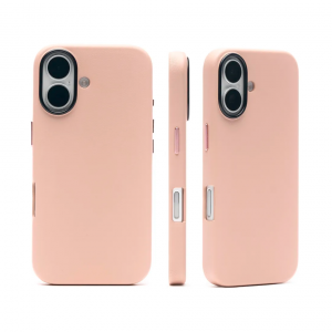 Накладка из эко-кожи Kzdoo Mag Noble Collection совместимая с iPhone 16 Plus розовая