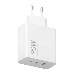 Сетевое зарядное устройство Ксиаоми 90W HyperCharge (2Type-C/USB) белый