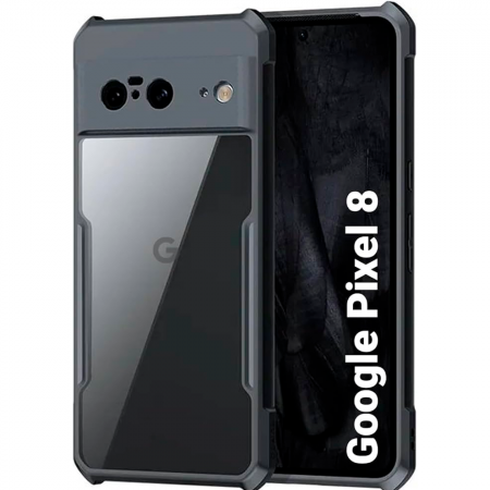 Противоударная накладка Xundd для Google Pixel 8 прозрачная с черными бортами