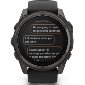 Умные часы Garmin Fenix 8 51 мм AMOLED Sapphire DLC titanium with silicone band(карбоновый титан/черный силикон) (010-02905-63) (Тайвань)