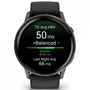 Умные часы Garmin Venu 4 45mm Slate Black (черный/силиконовый ремешок черный) (010-03014-00)