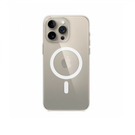 Пластиковая накладка Clear Case с MagSafe совместимая с iPhone 15 Pro прозрачная (ITA)