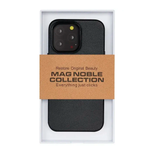 Пластиковая накладка KZDOO Noble совместимая с iPhone 14 Pro под кожу черная