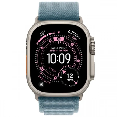 Apple Watch Ultra 3 (2025) GPS + Cellular, 49 мм, корпус из бежевого титана, ремешок Alpine (M) цвета blue (голубой) MEWM4 - фото 3