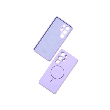 Накладка Silicone Case с MagSafe совместимая с Samsung S25 Ultra лавандовая - фото 3