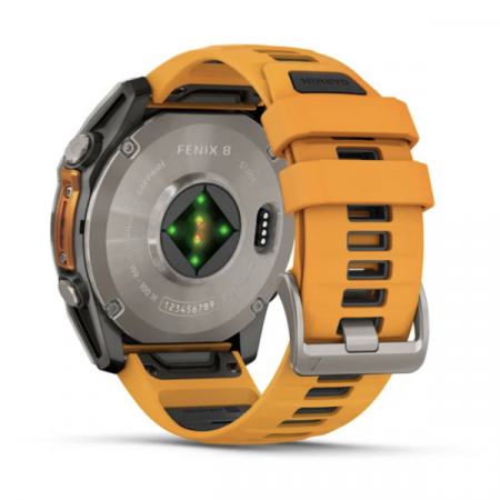 Умные Часы Garmin Fenix 8 51 mm AMOLED Sapphire Orange/ Graphit ( графит с оранжевым ремешком) (Titanium with silicone band) (010-02905-53) (Тайвань) - фото 3