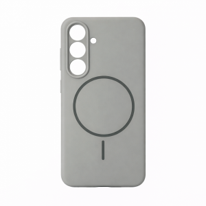 Накладка Silicone Case с MagSafe совместимая с Samsung S25 Plus/S24 Plus серая