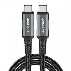 Кабель AceFast Type-C/Type-C усиленный нейлон 240Вт (40Gbps) 1м черный