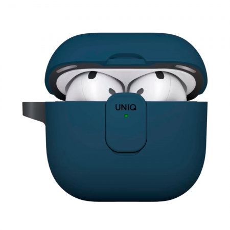 Пластиковый чехол Uniq Clyde совместимый с AirPods 4 синий - фото 3