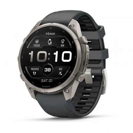 Умные Часы Garmin Fenix 9 Pro 47 mm AMOLED Sapphire Titanium with Graphite/black (серый/черный) (010-04336-26)