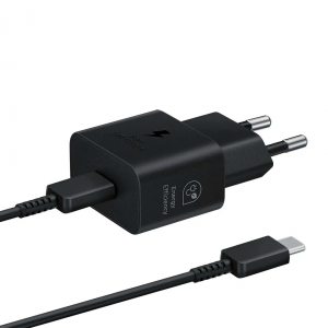 Сетевое зарядное устройство + кабель Type-C/Type-C Samsung (EP-T2510XBEGEU) Type-C 25W черное LB