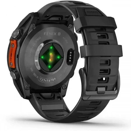 Умные Часы Garmin Fenix 8 47 mm AMOLED серый  (черный силиконовый ремешок)  (010-02904-00) - фото 4