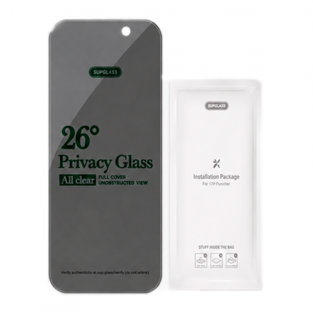Конфидециальное защитное стекло SUPGLASS SG-04 совместимое с iPhone 16/15/15 Pro - фото 2