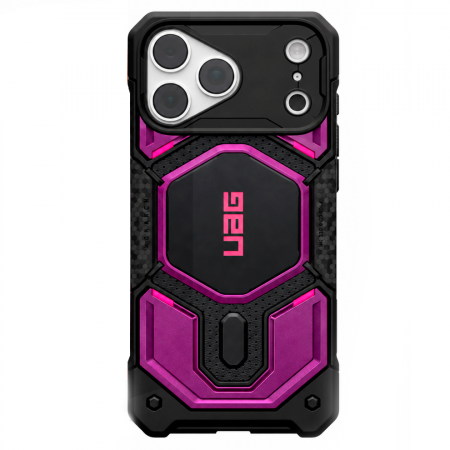 Противоударная накладка UAG MONARCH PRO с Magsafe с защитой на модуль камеры совместимая с iPhone 18 Pro/17 Pro черно-фиолетовая - фото 2
