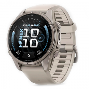 Умные часы Garmin Fenix 9 43mm AMOLED Sapphire Titanium with Fog Gray Silicone (Титан с дымчато-серым силиконовым ремешком) (010-04761-05)