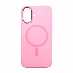 Накладка Silicone Case Mutural с MagSafe совместимая с iPhone 17 розовая