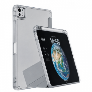 Чехол-книжка Mosbros Clear-Pro совместимая с iPad Pro 13" (2024/2025) серая