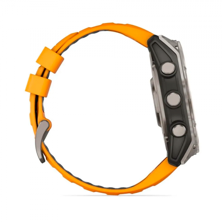 Умные Часы Garmin Fenix 8 51 mm AMOLED Titanium Spark Orange/ Graphit ( графит с оранжевым ремешком) (Titanium with silicone band) (010-02905-10) - фото 4