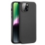 Пластиковая накладка Dux Ducis GRIT series с MagSafe совместимая с iPhone 14 Plus экокожа черная 