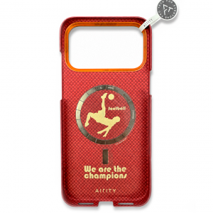 Кевларовая накладка Alrlty We are the Campions 2026 с MagSafe совместимая с iPhone 17 Pro Max (красная)