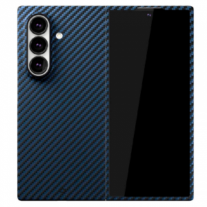 Пластиковая накладка Piblue с MagSafe совместимая с Samsung Galaxy Z Fold8 Ultra синяя под карбон