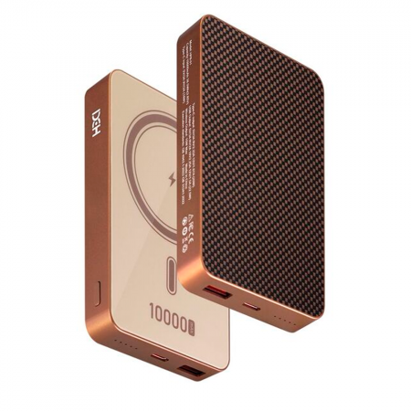 Внешний аккумулятор HDCI KEVLAR Support Magsafe 10000 mAh золотой