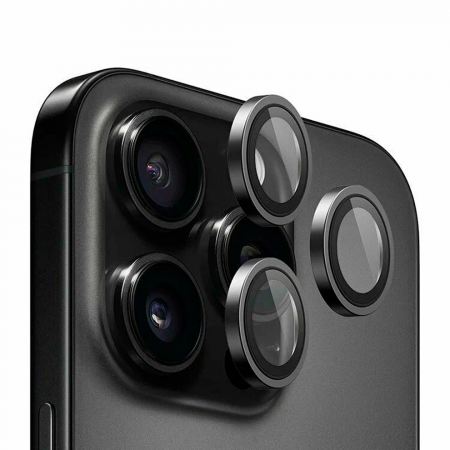 Защитное стекло на камеру совместимый с iPhone 16 Pro/16 Pro Max черный титаниум