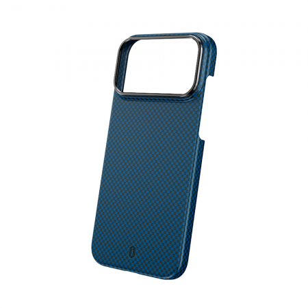 Кевларовая накладка  WIWU Aramid Armor с MagSafe совместимая с iPhone 17 Pro синяя - фото 2
