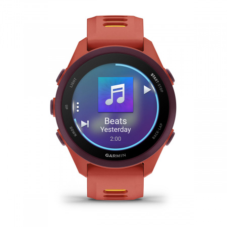 Умные часы  Garmin Forerunner 170 Music 43mm Amoled красный с красным/манговым силиконовым ремешком (010-03920-55) Тайвань - фото 4