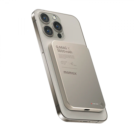 Внешний аккумулятор Momax S.Pass Ultra Slim с MagSafe 5000 mAh титан CCC