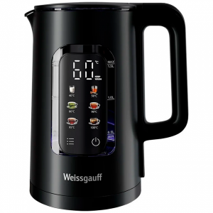 Чайник электрический Weissgauff WK 1500 Db Touch BodyCool черный EAC