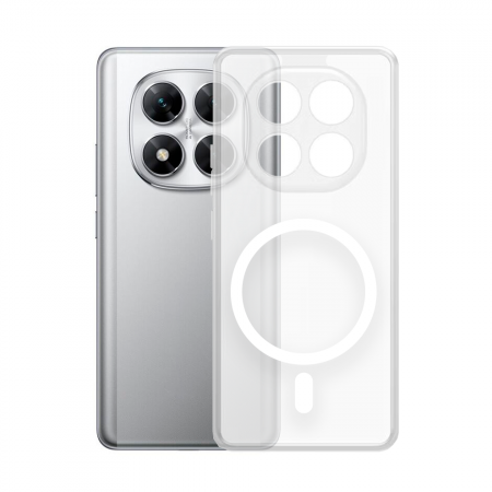 Противоударная накладка Cabal Premium Clear Case c MagSafe совместимая с ПОКО X7/Нот 14 Pro прозрачная