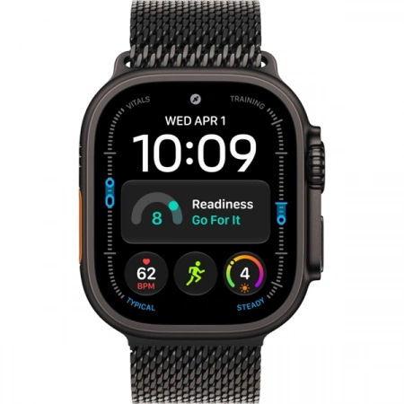 Apple Watch MJAV4 Series Ultra 4 Cellular 49mm Black Ti Black TML (M) (черный/черный браслет миланское плетение) - фото 3