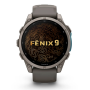 Умные часы Garmin Fenix 9 51mm AMOLED Sapphire Titanium with Pebble Gray Silicone Band (010-04763-05)
