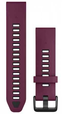 Оригинальный силиконовый ремешок для Garmin Fenix 8 43mm Quickfit 20 mm (Merlot/Graphite) (фиолетовый) (010-13391-04)