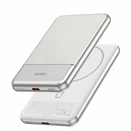 Внешний аккумулятор Wiwu Silver Seraph с MagSafe 5000mAh 20W серебро ССС