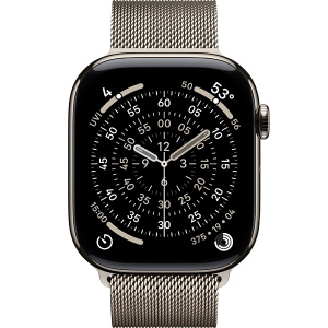 Applre Watch (MFD04) Series 11 46mm Natural Ti (M/L) CEL (серебристый/мил.плетение)