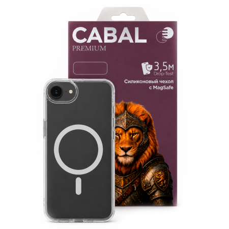 Противоударная накладка Cabal Premium Clear Case c MagSafe для Apple iPhone 17е прозрачная