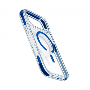 Противоударная накладка WIWU Hybrid Ultra с MagSafe совместимая с iPhone 17 Pro Max прозрачная синий кант