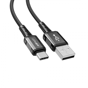 Кабель AceFast USB/Type-C (C1-04) нейлон 3A 1.2м черный