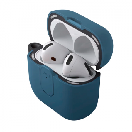 Пластиковый чехол Uniq Clyde совместимый с AirPods 4 синий - фото 2
