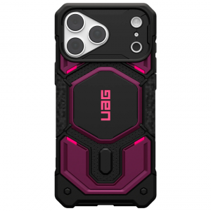 Противоударная накладка UAG MONARCH PRO с Magsafe с защитой на модуль камеры совместимая с 18 Pro Max/17 Pro Max черно-фиолетовая