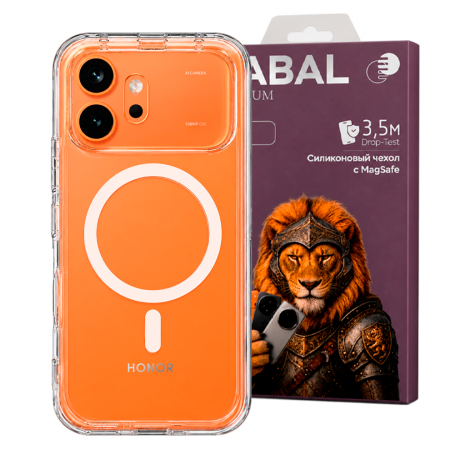 Противоударная накладка Cabal Premium Clear Case c MagSafe для Honor 600 прозрачная
