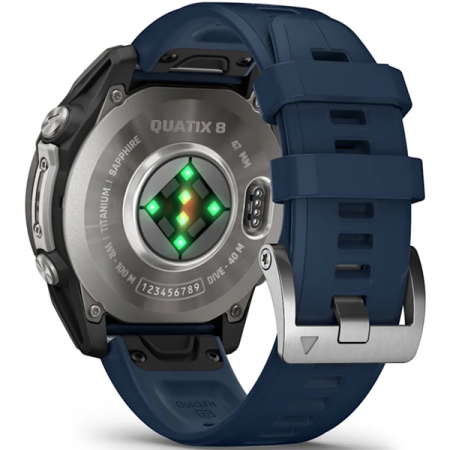 Умные часы Garmin Quatix 8 51mm Amoled Sapphire Marine GPS Smartwatch (010-02905-90) (Синий силиконовый ремешок) EAC - фото 3