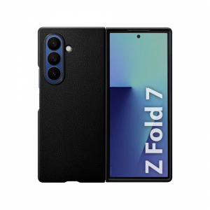 Кожаная накладка Kindsuit Case совместимая с Samsung Galaxy Z Fold 7 черная LB