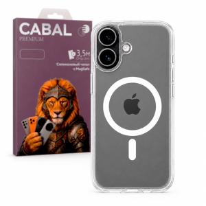 Противоударная накладка Cabal Premium Clear Case c MagSafe для Apple iPhone 17 прозрачная